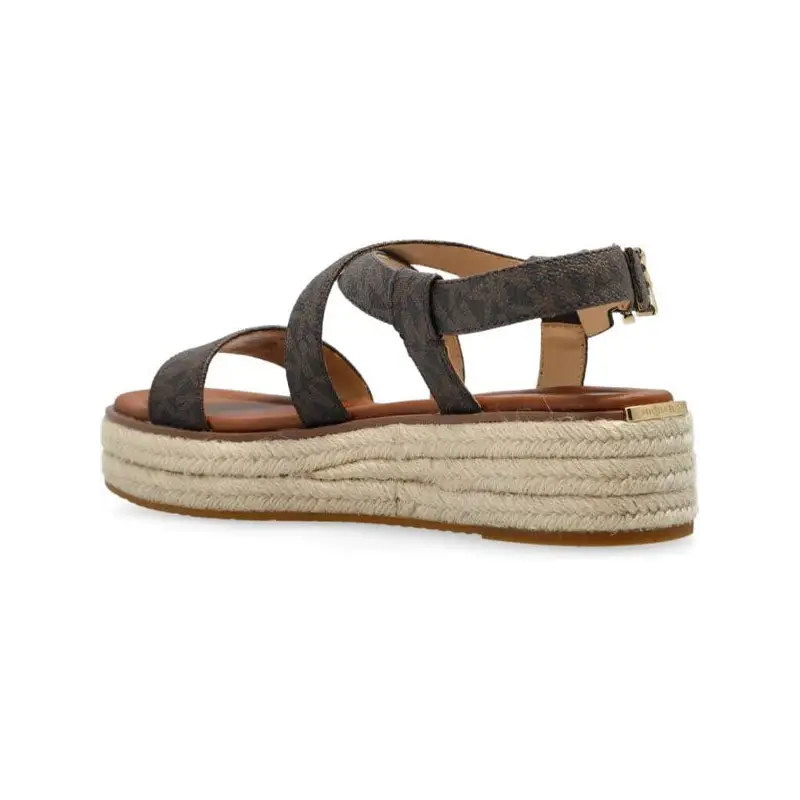 MICHAEL KORS LYNN SIGNATURE LOGO SANDAL MARRON