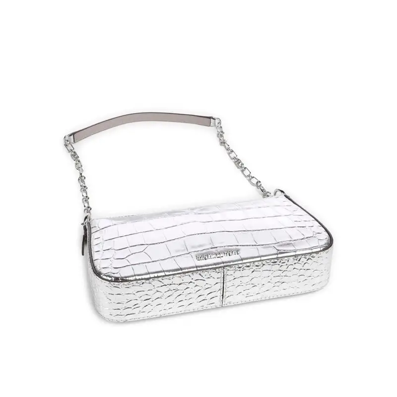 MICHAEL KORS POCHETTE MEDIANO DE PIEL PLATA - TALLA ÚNICA