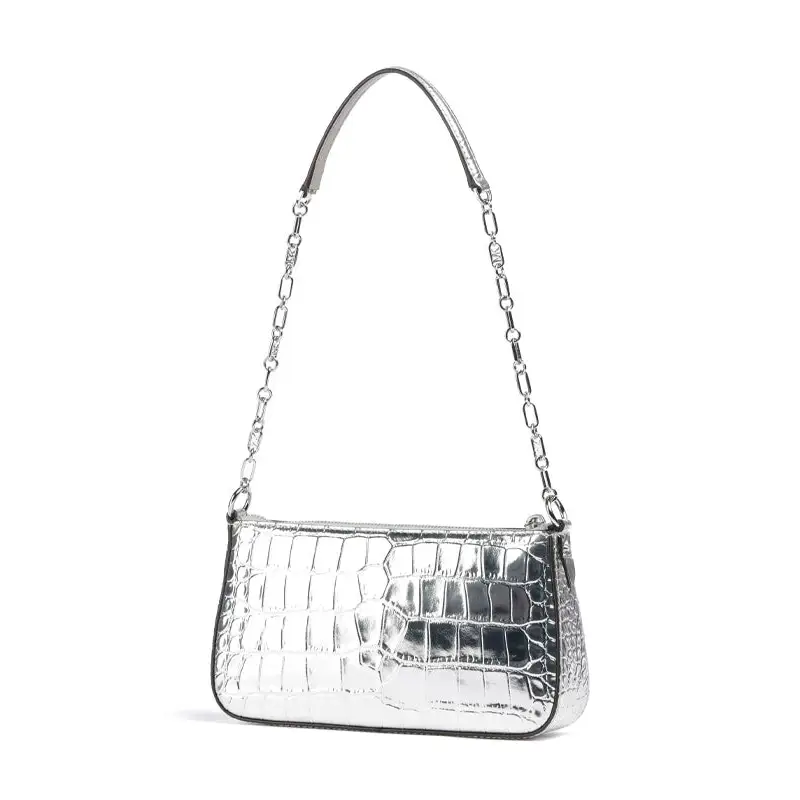 MICHAEL KORS POCHETTE MEDIANO DE PIEL PLATA - TALLA ÚNICA