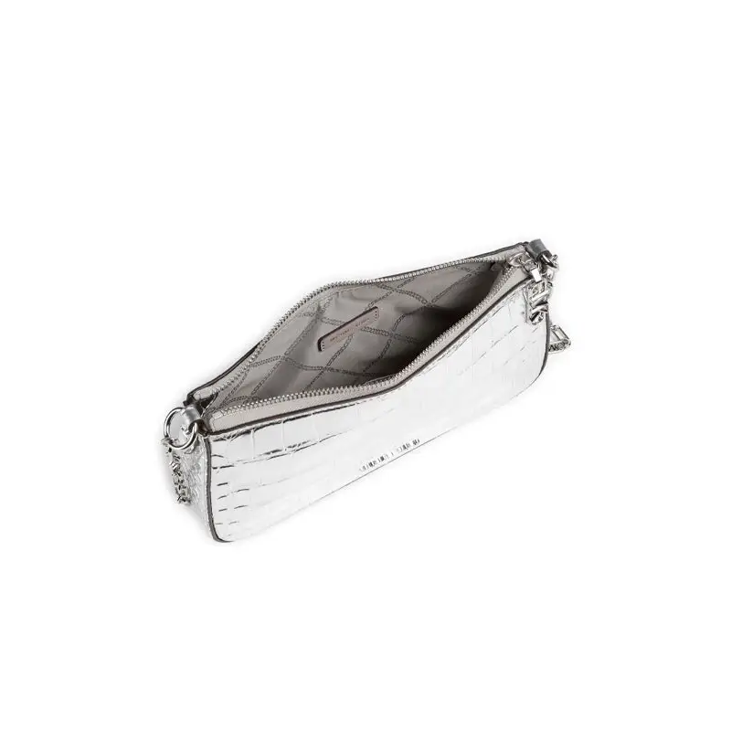 MICHAEL KORS POCHETTE MEDIANO DE PIEL PLATA - TALLA ÚNICA