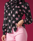 MINUETO TOP BLAZE NEGRO Y ROSA