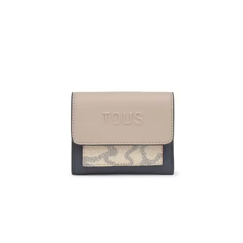 TOUS BILLETERA S. FLAP KAOS ICON GRIS OSCURO - 1 - textil