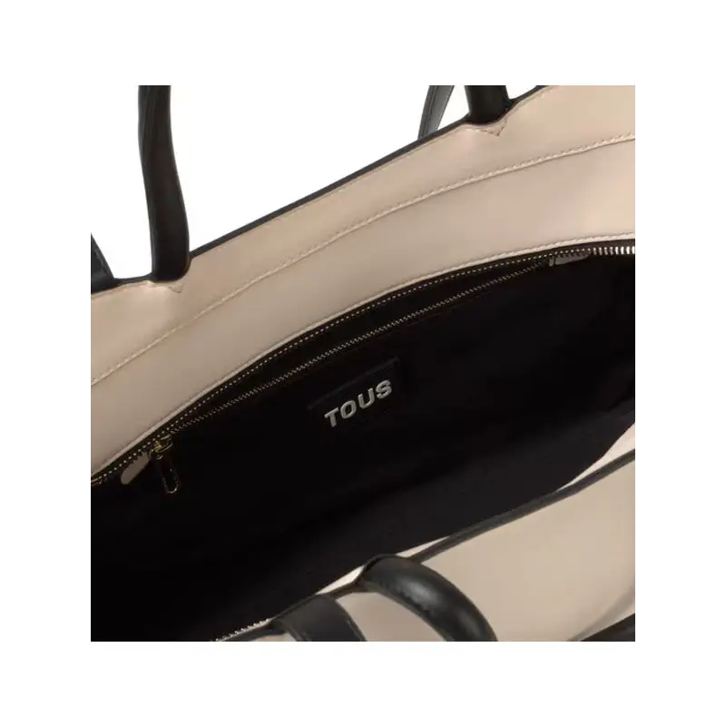 TOUS BOLSO CITY M. KAOS ICON BEIGE-NEGRO - TALLA ÚNICA