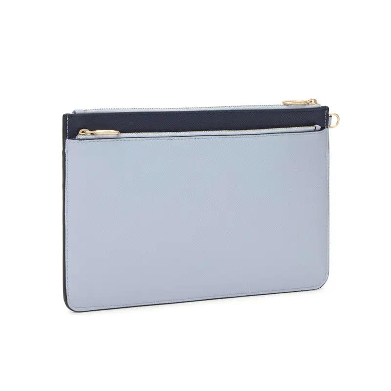 TOUS CLUTCH AUDREE SAFFIANO MARINO-AZUL GRIS - 1 - textil