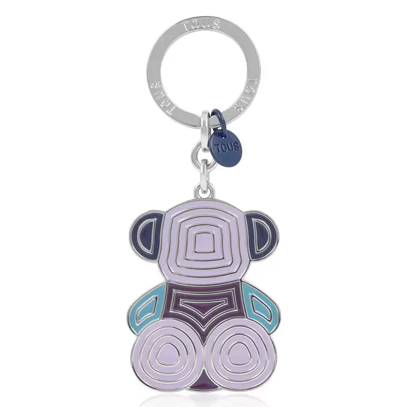 TOUS LLAVERO BOLD BEAR LINES AZUL OSC-PLATEAD - 1 - textil