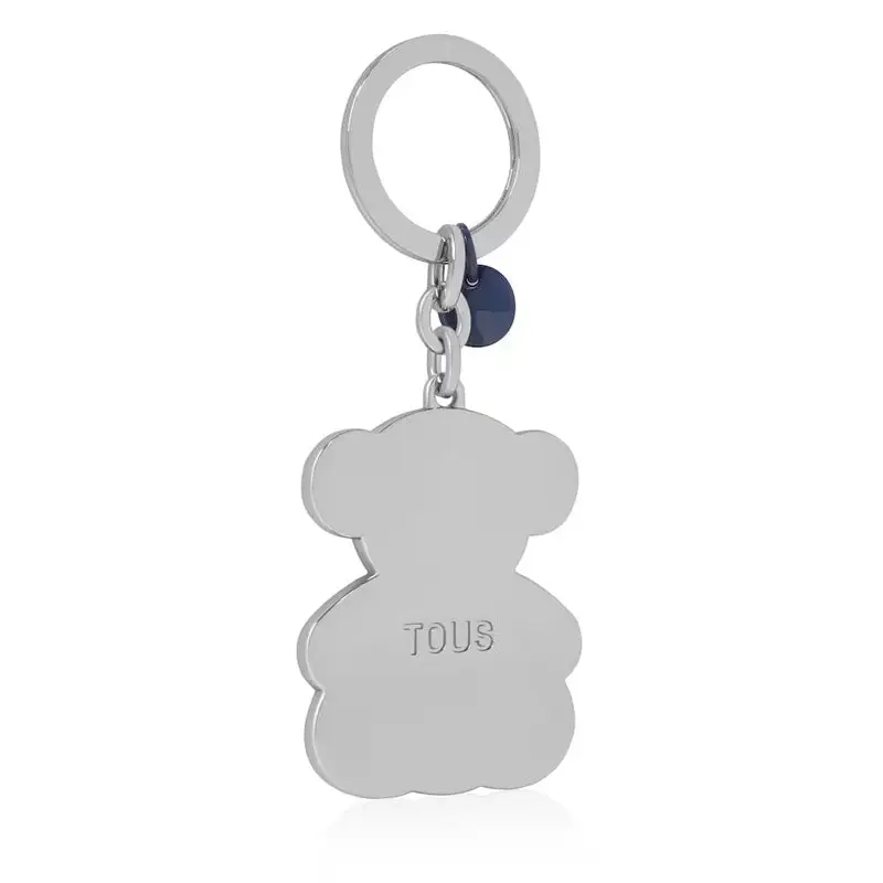 TOUS LLAVERO BOLD BEAR LINES AZUL OSC-PLATEAD - 1 - textil