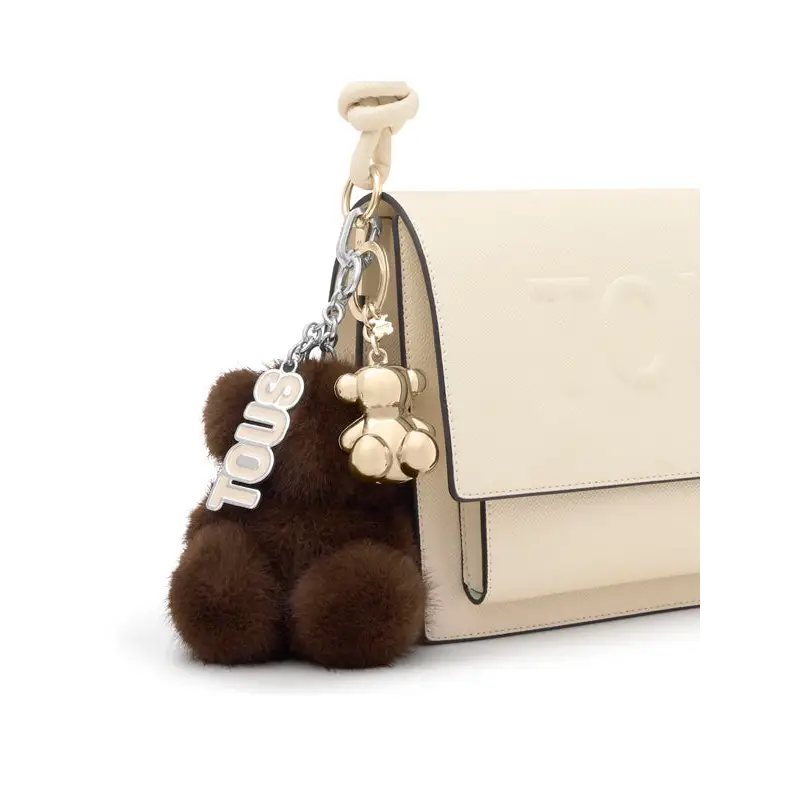 TOUS LLAVERO BOLD BEAR VELVET MARRON - 1 - textil