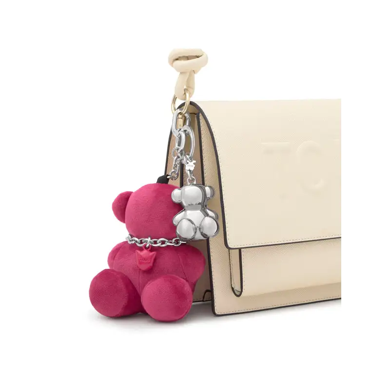 TOUS LLAVERO BOLD BEAR VELVET ROSA - 1 - textil