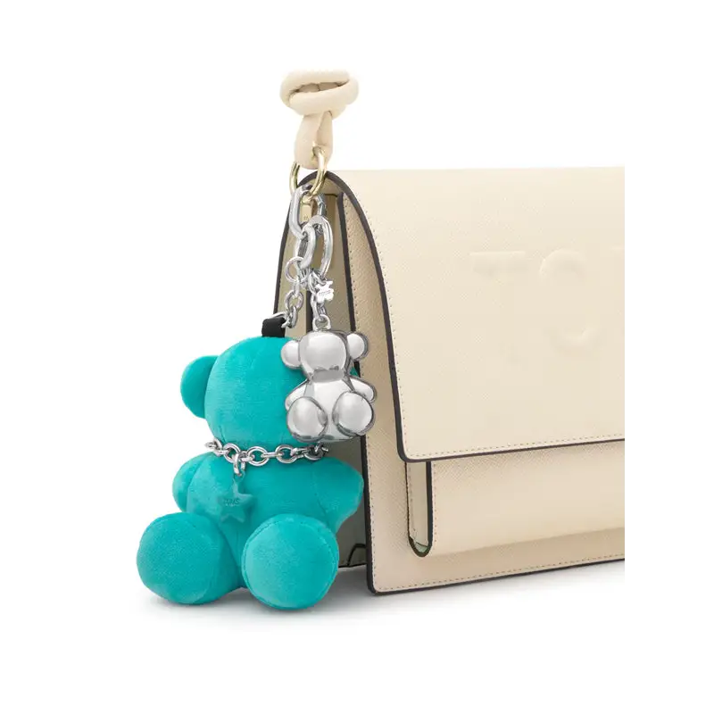 TOUS LLAVERO BOLD BEAR VELVET TURQUESA - 1 - textil