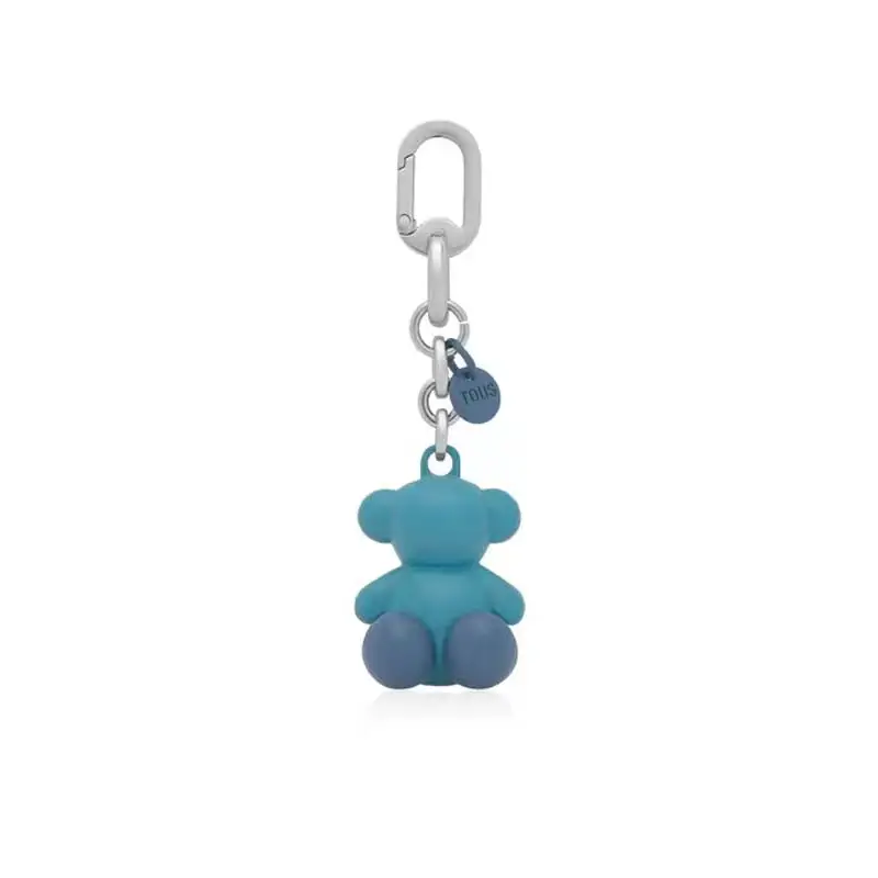 TOUS LLAVERO METAL BOLD BEAR AZUL CIELO-PLAT - 1 - textil