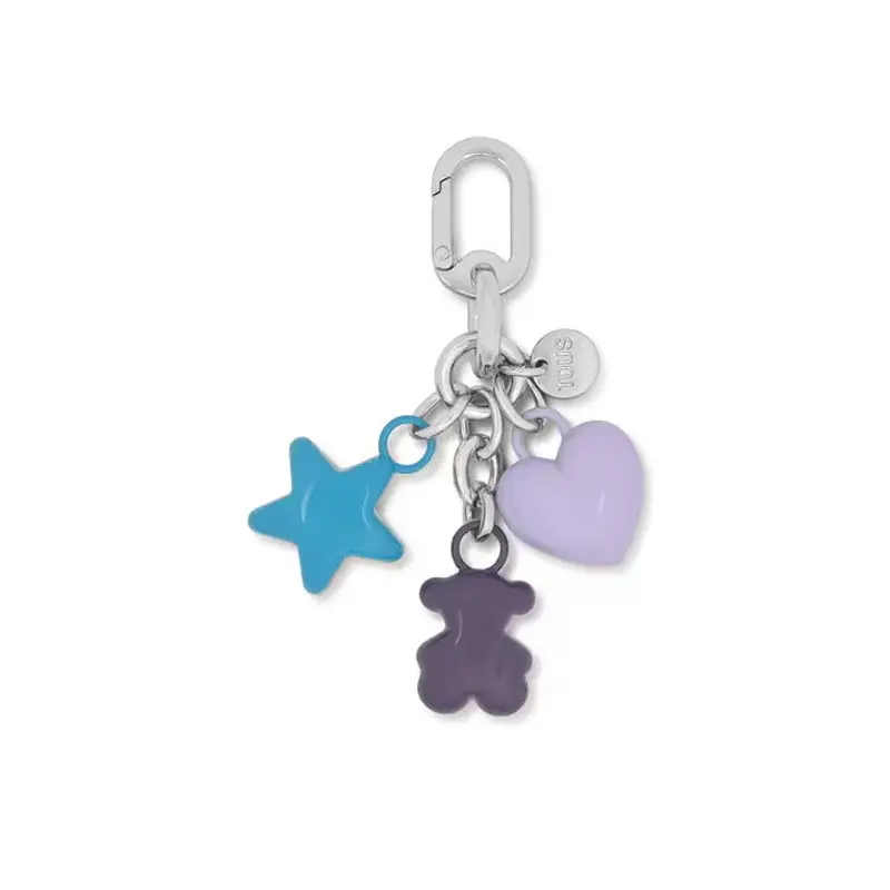 TOUS LLAVERO PUFFED MOTIFS MORADO OSC-PLATEAD - 1 - textil