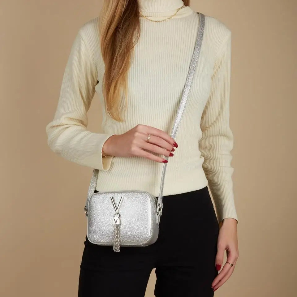 VALENTINO BAGS BANDOLERA DIVINA ARGENTO - TALLA ÚNICA