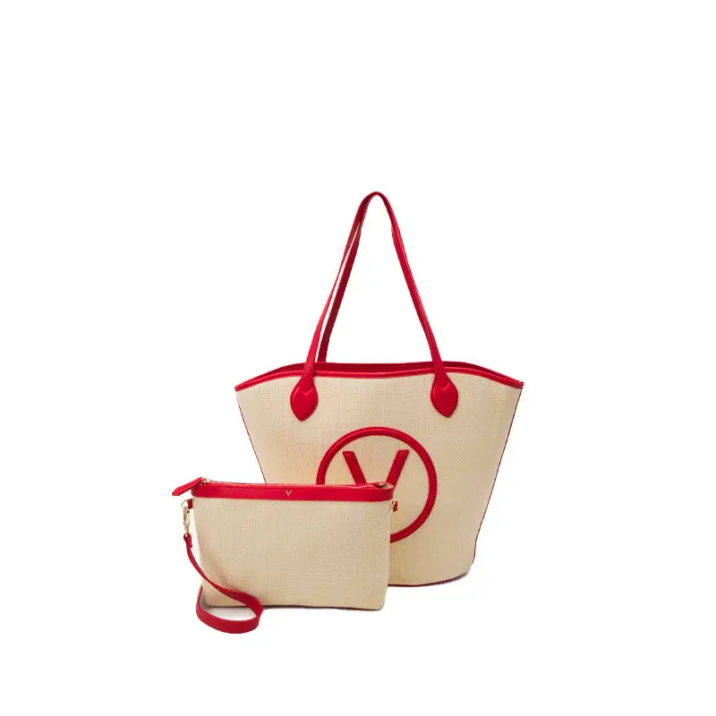 VALENTINO BAGS SHOPPER COVENT NATURAL/ROSSO - TALLA ÚNICA