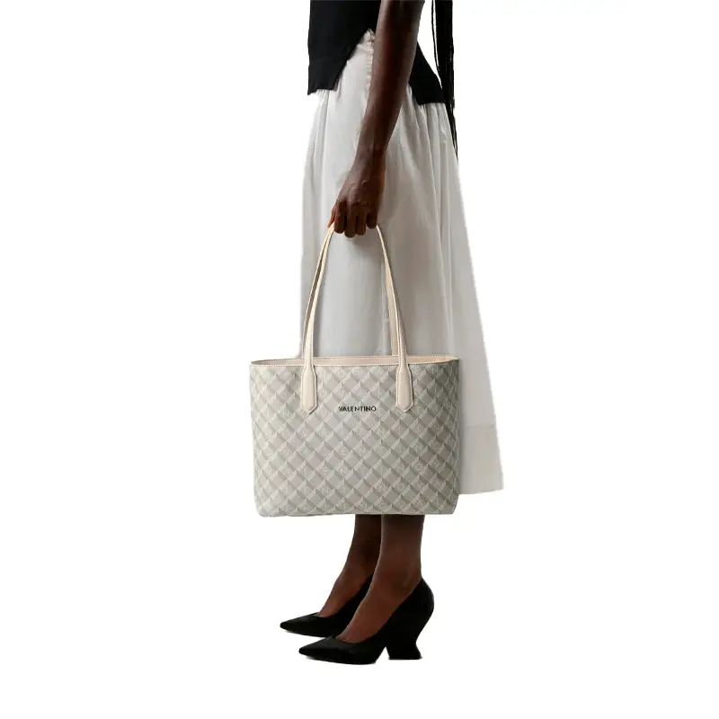 VALENTINO BAGS SHOPPING BARRIO ECRU/MULTI - TALLA ÚNICA